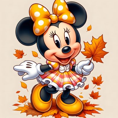 a cartoon mickey mouse with a bow on her head Minnie Halloween Minnie Mouse Orange, Mickey Mouse Fall Images, Disney Character Images, antique white