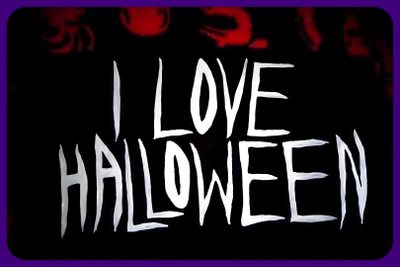 the words i love halloween written in white on a black background with red and orange lights I Love Halloween Friday The 13th Gif Transparent, Friday The 13th Title Card, Halloween 2007 Gif, black