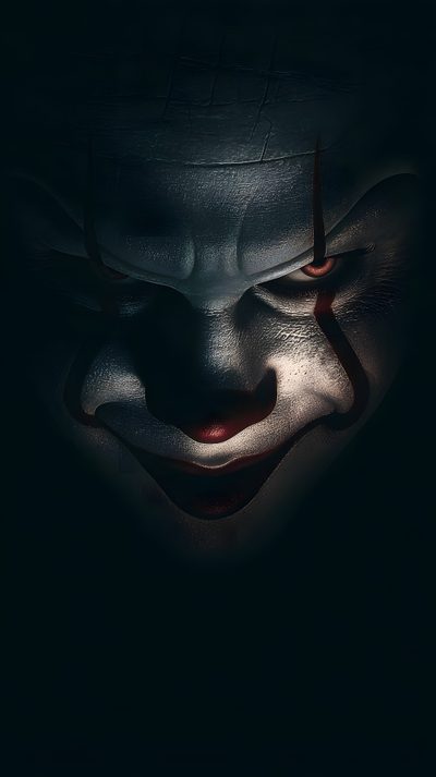 the evil clown from it's movie poster Clown Halloween Scary Dark Hd, Horror Hd, Joker Hd, The Joker Illustration, Pennywise The Dancing Clown, black