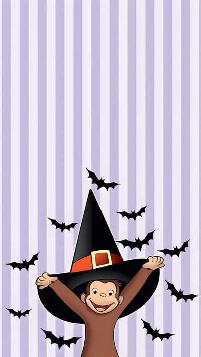 a monkey wearing a witches hat with bats around it's neck and hands behind his head Halloween Monkey Halloween, Christmas Iphone Cute, Iphone Preppy, Monkey, Halloween Cute, thistle