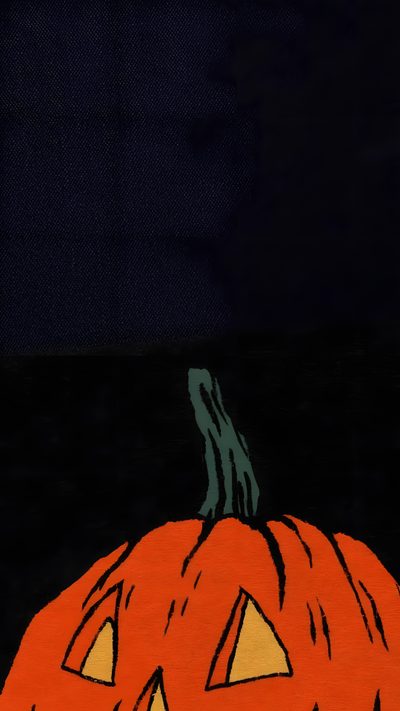 an orange pumpkin sitting on top of a black surface 80s Halloween Aesthetic Spooky Fall Backgrounds, Summerween Phone Background, Fall Iphone, black