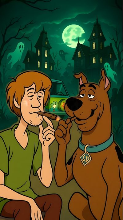 a man sitting next to a brown dog in front of a green car at night Halloween Scooby Doo Scooby Doo Images, Shaggy And Scooby, Trippy Iphone, Scooby Doo Mystery, dark olive green