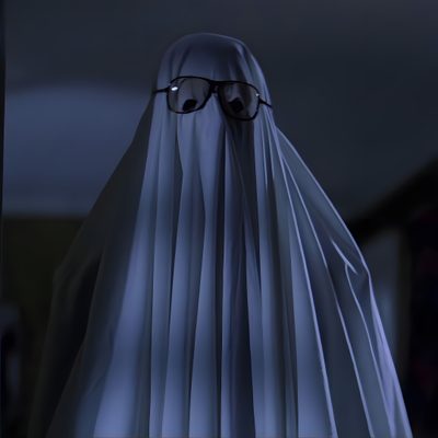 a ghost with glasses and a long white veil Halloween 1978 Goosebumps Ghost, Halloween The Movie Michael Myers, Scary Movie 3 Ghost, dark slate gray