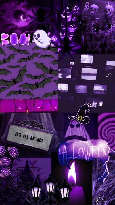 halloween collage with purple and black colors Purple Edgy Aesthetic Halloween Purple Halloween Background Aesthetic, Purple Aesthetic Halloween, Spooky Purple For Halloween, midnight blue