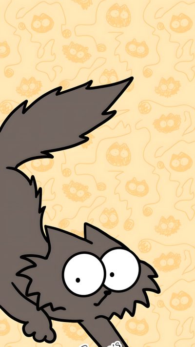 an image of a cartoon cat with big eyes Simons Cat Halloween Hd Simon's Cat, Cat Scratch, Long Cat, Crazy Cat Background, Crazy Cat, moccasin