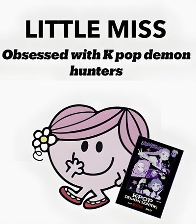 an advertisement for the k - pop demon hunters'album, little miss obsesed with k - pop demon hunters Kpdh Halloween Kpdh Memes, Relatable Post Funny, Troll Face, Good Movies On Netflix, lavender