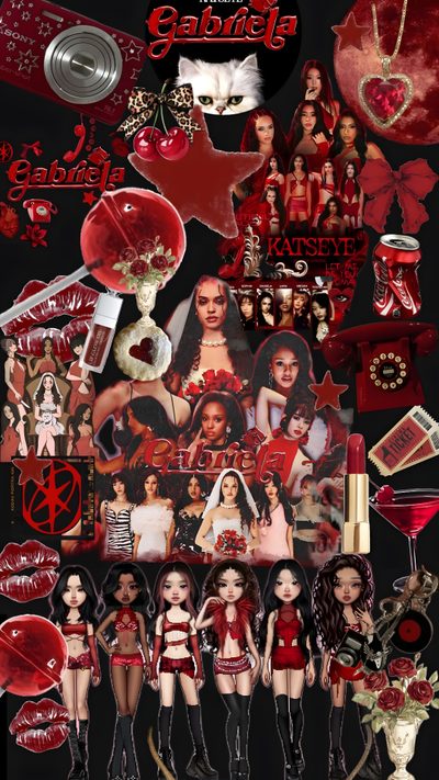 a collage of red and black images with the words garbella on it Katseye Halloween Red And White, Cute Images For, Dark Red, Cute Home Screen, Kpop, Cute Home Screens, maroon