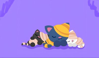 several cartoon cats laying on top of each other in the middle of a purple background Adopt Me Halloween Cute Adopt Me Backgrounds, Kawaii Adopt Me Pets, Adopt Me Halloween 2020, medium purple