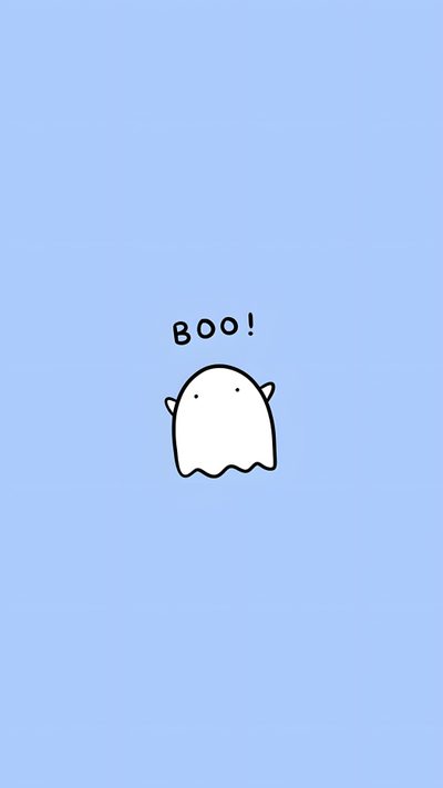 a cartoon character with the word boo above it's head and an animal on its back Cute Light Blue Halloween Aesthetic Cute Ghost, Blue Ghost Hd, Aesthetic Cute Halloween Blue,
