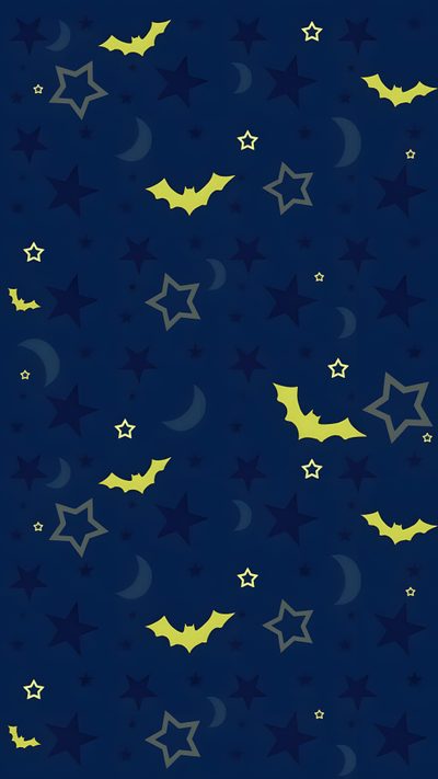 the night sky with stars and bats is shown in this seamlessly pattern, as well as Navy Blue Halloween Bat, Blue Halloween Background, Cool For Your Phone, For Your Phone,