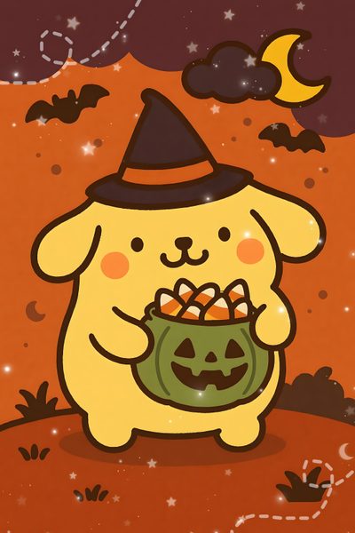 ⋆(っ´ཀ`)っ🕯️ ⊹ 🦇 Pompompurin Fall, Pompompurin Halloween, Sanrio Halloween Wallpaper, Pompompurin Wallpaper, Sanrio Halloween, Halloween Japan, Halloween Kürbis Schnitzen, Hello Kitty Art, Cellphone Wallpaper Backgrounds Pom Pom Purin Halloween Pompompurin Fall, Pompompurin Halloween, Sanrio Halloween, Pompompurin, sienna