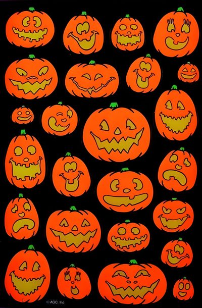 an image of pumpkins with faces on them Vintage 90s Halloween Old School Halloween Background, Retro Pumpkin, 80s Halloween, saddle brown