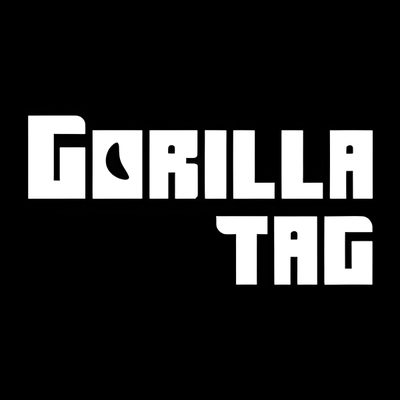 the gorilla tag logo is shown in white on a black background, with text below it Gorilla Tag Halloween Branding Ideas For Businesses, Black And White Logo, Gorilla Tag Logo,