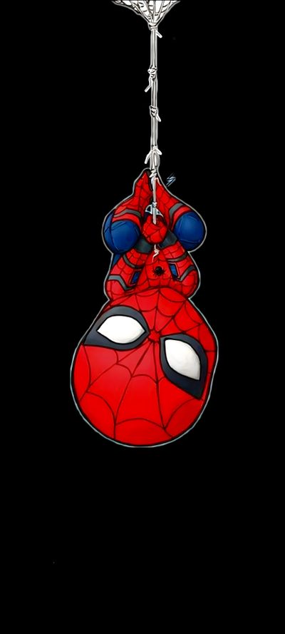 a spiderman hanging from a chain on a black background Halloween Spider Man Iphone Hanuman, Lock Screen Spiderman, 3d Lockscreen Spiderman, Hanuman Phone, black