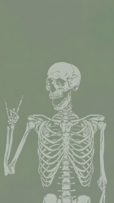 a drawing of a skeleton with two hands in it's right hand and one arm extended Aesthetic Sage Green Halloween Green Asthetics Iphone, Phone Backgrounds Green Aesthetic, Sage Iphone Aesthetic, gray