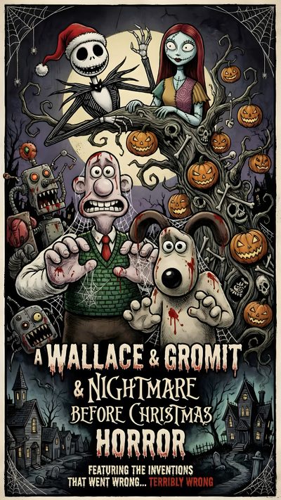 the poster for wallace and gromit's halloween horror movie Wallace And Gromit Halloween Hd Scooby Doo Images, Make Believe, Craft Activities For Kids, dark slate gray