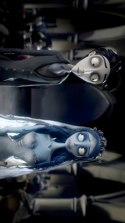 two hairbrushes that are laying on top of each other Halloween Corpse Bride Corpse Bride Film, Corpse Bride Scene, Tim Burton Ipad, Laptop Y2k High Quality, black