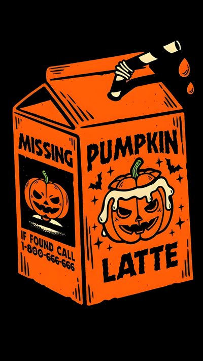 an orange box with a pumpkin on it Retro Halloween Orange Jackolantern Graphic, Pumpkin Spice Illustration, Vintage Halloween Icons, black
