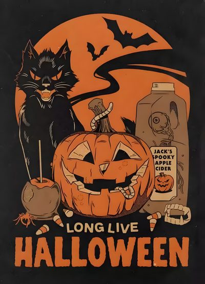 an old halloween poster with cats and pumpkins Long Live Halloween Pinterest Halloween Posters, Halloween Poster Pictures, Halloween Posters Ideas, black