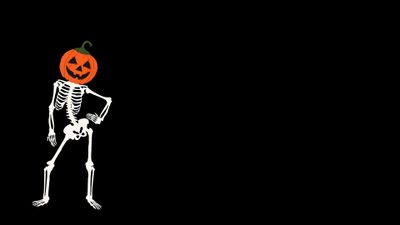 a skeleton with a pumpkin on its head Cute Aesthetic Halloween For Computer Hd Computer Aesthetic Dark, Aesthetic Halloween Laptop, Cute Halloween For Chromebook, black