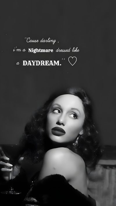 a black and white photo of a woman in a fur coat with bats on her head Ariana Grande Halloween Ariana Grande Pumpkin Stencil, Ariana Grande Halloween 2019, Ariana Grande Cemetery Picture, dark slate gray