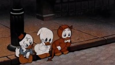 three cartoon characters sitting on the ground next to a pole Ducktales Ghosts Of Halloween Ipad Aesthetic Halloween, Ipad Spooky, Spooky Halloween Computer, dark slate gray