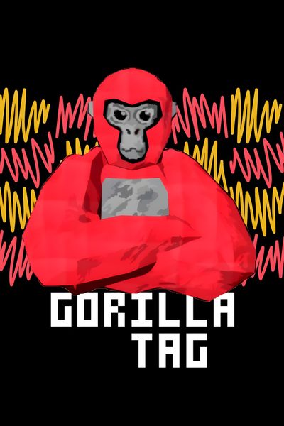 a gorilla sitting on top of a black background with the words gorilla gat in front of it Gorilla Tag Halloween Animated Gorilla Tag, Goofy Gorilla Tag, Gorilla Meme Background, black