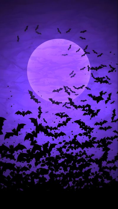 a large group of bats flying in front of a full moon with purple hues Halloween Bat Moon Purple Large Bat Iphone, Cool Bat, Purple Gradient Bat Art, Bat Hd, dark slate blue