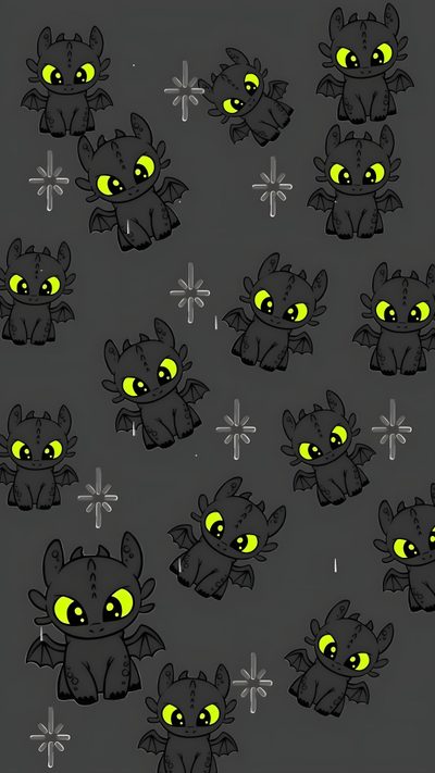 an image of some cartoon animals on a gray background with yellow eyes and green eyes Toothless Halloween Toothless, Toothless Drawing, Dragon Birthday Parties, dark slate gray