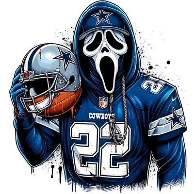 a drawing of a football player with his mouth open and wearing a mask, holding a football Nfl Halloween Logo Character, Dallas Cowboys Tattoo, Dallas Cowboys Images, Dallas Cowboys, silver