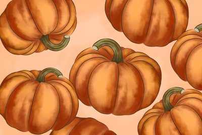 an image of pumpkins on a pink background Calabazas Halloween Ipad Halloween Aesthetic, Halloween Tablet, Fall Aesthetic Ipad Horizontal, peru