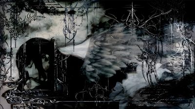an artistic painting with black and white colors Gothic Halloween All Gray Grey By Angel For Pc Anime Dark, Cybersigilism Discord Banner, Emo Laptop,