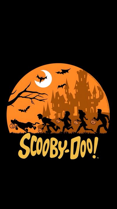 an image of a halloween scene with the words scooby - doo on it Scooby Doo Halloween Iphone Scooby Doo Halloween, Sarada Uchiha Manga, Scooby Doo Pictures, black
