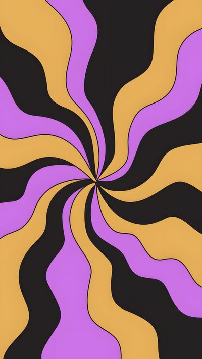 an abstract swirl design in purple, yellow and black Halloween Swirls Party Halloween Color Background, Groovy Swirl Background, Trippy Fall, indian red