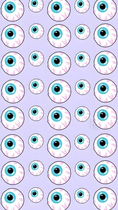 an image of many blue and pink eyeballs Eyeball Halloween Eyeball Border, Nyan Cat Fabric Background, Halloween Pastel Scary, lavender
