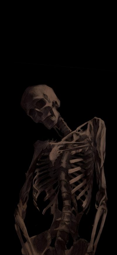 a drawing of a skeleton sitting in the dark Halloween Tan And Black Skeleton Drawing Green, Skeleton Ideas, If, Dark Esthetics Background,