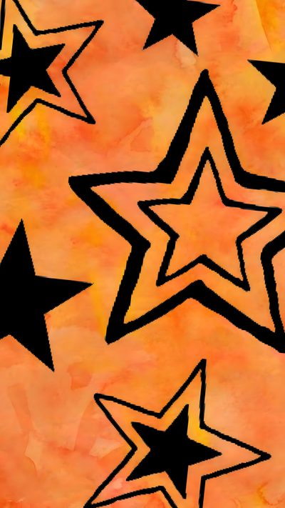 an orange background with black stars on it Halloween Star Orange, peru