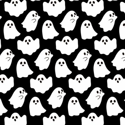 a black and white background with lots of ghost heads in the shape of ghosts on it Halloween Spooky Ghost Pattern Halloween Ghost Pattern, Ghost Halloween Pattern, Ghost Pattern, black