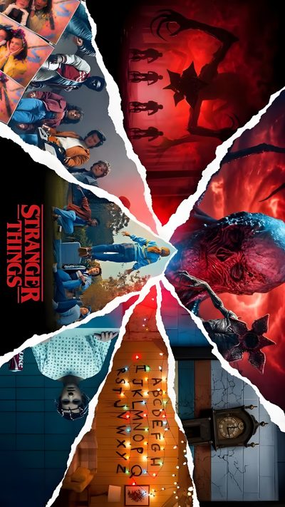 the poster for star wars is cut into pieces Stranger Things Halloween Stranger Things Images, Stranger Things Image, Stranger Things Horizontal, saddle brown