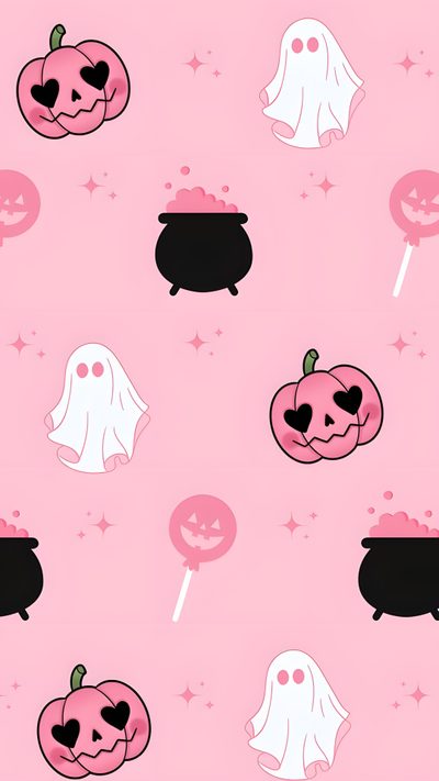 a pink background with halloween themed items on it Pink Disney Halloween Decor Shabby Chic, Image Halloween, Halloween Rose, Halloween Iphone Backgrounds,