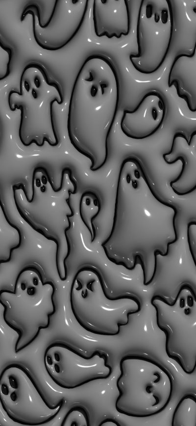 a group of ghost like objects in grey and black 3d Halloween Halloween Home, 3d Iphone, Grey Halloween, Iphone Halloween, Iphone Halloween Aesthetic, dim gray