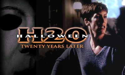 a person with a creepy face and the words h20 twenty years later on it Halloween H20 Halloween H20, The Boogeyman, Horror Movies, The Twenties, Halloween, black