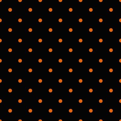 an orange and black polka dot pattern on a black background that looks like it could be used as a wallpaper Halloween Polka Dot Fall Polka Dot Background, Spooky Polka Dot Design, Orange Background With Black Dots,