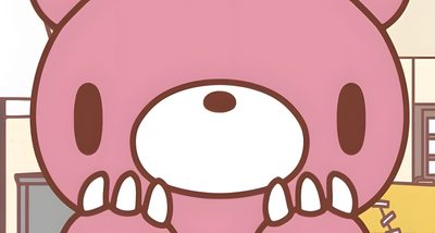 a pink bear with big ears and claws on its face, standing in front of a window Gloomy Bear Halloween Bear Gif, Bear Theme, Edgy, Bear, Cute Poster, Creepy Cute, pale violet red