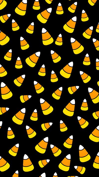 an orange and yellow candy corn pattern on a black background Candy Corn Halloween Fall Doodle Black Yellow Halloween, Candy Corn Black, Candy Corn Black Background,