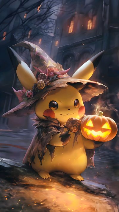 a pikachu holding a jack o lantern Pikachu Halloween Pichu Pikachu Raichu, Pikachu Halloween, Pokemon Halloween, Pikachu, dark slate gray