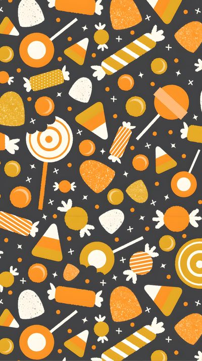 an orange and white candy pattern on a black background Halloween Candy Iphone Candy Corn Hd, Candy Corn, Geometric Candy Corn, dark slate gray