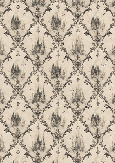 an old fashioned wallpaper with vines and trees Halloween Trellis Ikat Custom Fall Halloween Party Ideas, Printable Halloween Invitations, Costume Party Invitations, wheat