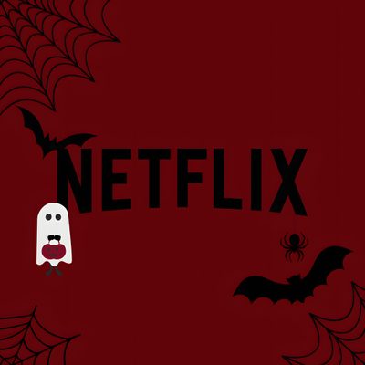 the netflix logo with a ghost and spider on it's side, in front of a red background Halloween Netflix Widgets Halloween, Widget Halloween, Halloween App Icons Calendar, Halloween Apps, maroon