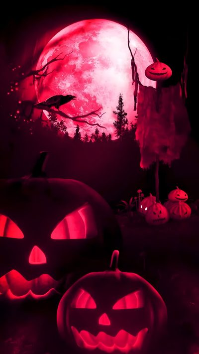 two carved pumpkins in front of a full moon Halloween Gift Free Live Halloween, Halloween Live, Halloween Live Photo, Halloween Live Iphone, black